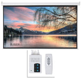 ZNTS 92" 16:9 80" x 45" Viewing Area Motorized Projector Screen with Remote Control Matte White 38942833