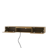Floating TV, Wall Mounted TV Shelf with LED lights & Power Outlet,Wall Mounted Floating 65" TV W1321P188134