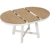 Farmhouse Round Extendable Dining Table with 16" Leaf Wood Kitchen Table 38877498