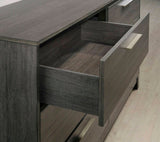 Ioana Antique Grey Finish Wood Bed Room Set, King Size Bed, Dresser, Mirror, Night Stand T2574P202510