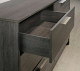 Ioana Antique Grey Wood 6-piece Queen Size Bedroom Set, Dresser, Mirror, 2 Night Stands , Chest T2574P202559