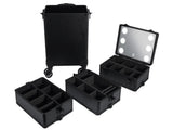 4-in-1 Draw-bar Style Interchangeable Aluminum Rolling Makeup Case-BLACK 79723669