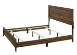 Brown Cherry Finish Fabric 1pc Queen Size Panel Bed Beautiful Wooden Bedroom Furniture Contemporary B011P174704