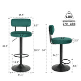 Modern Bars Set of 2,Curved Backrest Upholstered Counter Height Bars,Adjustable Bar W561P175963