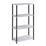 Antique White and Black Bookshelf with 4 Shelf B062P191047