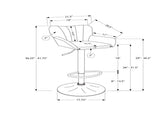 Barstool, Set Of 2, Swivel, Adjustable, Bar Height, Counter Height, Kitchen, Brown Leather Look, B2710P501901