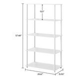 No Tools 5-Shelf Bookcase, White 90732121