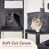 ZNTS 65 inch Cat Tree Cat Tower for Indoor Cats, Large Multi-Level Cat Play House Condo Furniture with 55863053