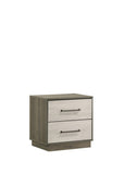 Gem Modern Style 2-Drawer Night stand Made with Wood in Beige & Brown B009P254155