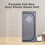 Full Size Portable Grey Steam Sauna tentPersonal Home Spa, with Steam Generator, Remote Control, W782109880