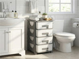4-Drawer Compact Plastic Storage Cabinet Vertical Organizer for Bedroom Bathroom Office 51556050