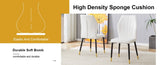 4 modern dining chairs with stylish PU patterned backrest and black metal legs for a comfortable W1151P188288
