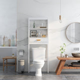 ZNTS Over-the-Toilet Storage Cabinet White with one Drawer and 2 Shelves Space Saver Bathroom Rack W28227728