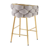 28'' Modern Counter Stools Set of 2,Gray Counter Stools with iron Frame,Soft back and N780P199861G