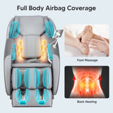 ZNTS BOSSCARE 2023 New Massage Chairs with AI Voice Control Shiatsu Recliner Gray W730138147