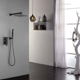 10 inch Shower Head Bathroom Luxury Rain Mixer Shower Complete Combo Set Wall Mounted TH6001MB