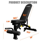 ZNTS Weight Bench Adjustable Barbell Incline Decline Foldable Utility Workout 03464208