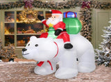 6ft 15W 7pcs LED Lights Santa Claus Rides Polar Bear Garden Santa Claus Decoration 07964549