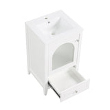 ZNTS 20" Bathroom Vanity with Sink, Bathroom Cabinet with Soft Closing Glass Door, A Drawer, White 41215746