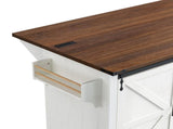 K&K 72" Farmhouse Kitchen Island with Fridge Storage Space & Power Outlet, Rolling Coffee Bar 61870382