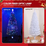 7 FT Pre-lit Christmas Tree, Artificial Fiber Optic Christmas Tree with Lighted Top Star and 280 10439444