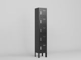 5 Door Tall Single Shelf Metal Storage Cabinet - Vintage Style Storage Cabinet - Industrial W396P291589
