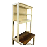 23.62" White and Rustic Brown color 5-Tier Bakers Rack for Kitchen with Storage, Coffee Bar, Kitchen W1412P230429
