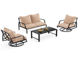 Patio Furniture Set of 2, Outdoor Swivel and Rocking Patio Chairs with 4" Thick Cushions, Bistro Set T3623P409870