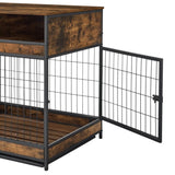 ZNTS Furniture Dog Cage Crate with Double Doors ,Rustic Brown,31.5"WX22.64"DX30.59"H W1903P151322