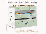 Design & Store 6 Bin Toy Storage Organizer with Interchangeable Patches, Green/Pink 85588456