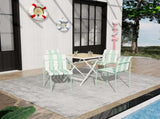 Summer- 4-Pack Modern Striped Color Block Chairs - Waterproof PP Seat & Sturdy Metal Legs, W3450P447386