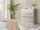 25.98"*12.99"*35.04" 5-Tier 6-Drawer Cabinet Drawer Dresser with Gold Handles Gray 55794505