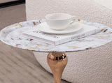 Mermaid Tail End Coffee Table Round Side Table, Modern Metal Pedestal Table, Minimalist Accent Table W2664P232838