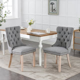 ZNTS Nikki Collection Modern, High-end Tufted Solid Wood Contemporary Flax Upholstered Linen Dining Chair W114368384