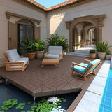 DIY friendly, easy to clean interlocking deck tiles, 11.8"x11.8" patio flooring 44 pieces per 91623820