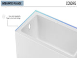 60" x 32" Alcove Bathtub Acrylic Soaking Tub with Integral Apron, Right Drain, Three-Wall T5923P492685
