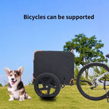 ZNTS Foldable Pet Jogging Stroller Dog Carriers Bicycle Trailer Pet Dog Cat Bike Trailer Orange and Black W1364P214074