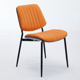 A&A Furniture, Dining Chairs Set of 2 Mid Century Modern Retro Faux Leather Chair with Walnut W1143P191788