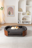 ZNTS Scandinavian style Elevated Dog Bed Pet Sofa With Solid Wood legs and Walnut Bent Wood Back, W794125953