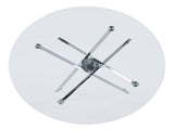 Dining Table with cross metal leg and tempered glass,Modern Space Saving Kitchen Table for Living W234P227891