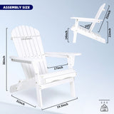 Wood Lounge Patio Chair for Garden Outdoor Wooden Folding Embossed Adirondack Chair Set of 2 Solid W1390P277608