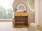 39" Makeup Vanity Table with Mirror Touch Screen Lighted Mirror, Dressing Table with Drawer for N704P196658N
