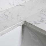 Montary 43x22 bathroom stone vanity top engineered stone carrara white marble color with rectangle W50921982