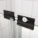 ZNTS Bypass shower door, sliding door, with 1/4" tempered glass and Matted black finish W2122131032