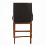 Traditional Luxury Upholstered Counter Height Chairs Set of 2 Sloped Arms Nailhead Trim Stylish B2741P345932