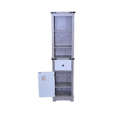 Narrow cabinet,Bathroom Storage Cabinet, Farmhouse Storage Cabinet with Adjustable Shelves & Storage W1412P271797