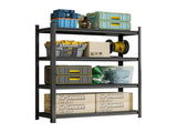 4-Tier Height-Adjustable Metal Storage Rack, Vertical Organizer, 63" H 45.27" W 17.7" D, Black, 59503642