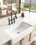 ZNTS Farmhouse/Apron Front White Ceramic Kitchen Sink 56586229