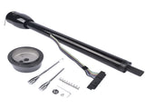 32" Black Tilt Steering Column Floor Shift w/ 9 Hole Wheel Adapter No Key Manual 08958058