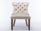 Modern, High-end Tufted Solid Wood Contemporary Velvet Upholstered Dining Chair with Wood Legs 28715564